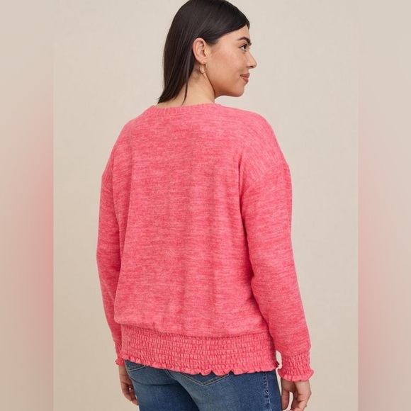 Torrid Relaxed Fit Super Soft Plush Drop Shoulder Smocked Bottom Sweatshirt 4x - Picture 2 of 12